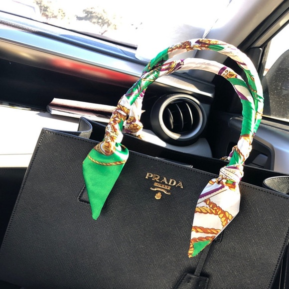 2pc Silk Twilly Scarf Purse Bag Handle Wrap Ribbon - Picture 3 of 8